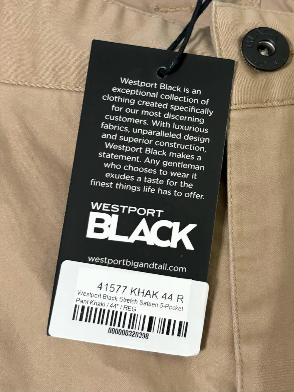 Westport Men's Light Tan Straight-Leg Chinos